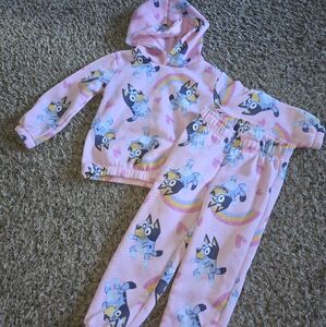 Bluey Pink and Blue Sweat Outfit